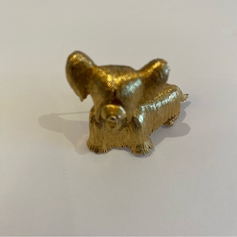 Vintage Gold Tone Terrier Dog Pin Brooch - Picture 6 of 6